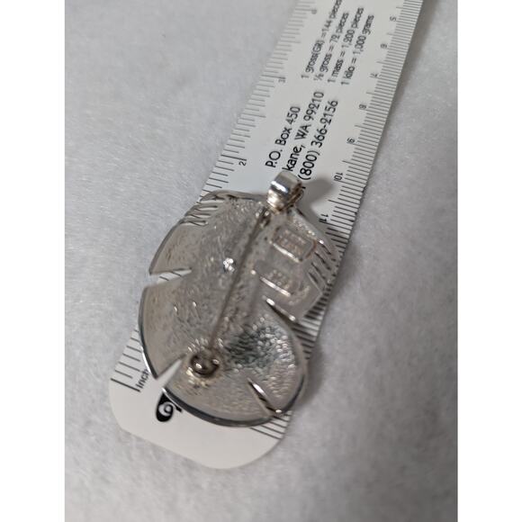 Michael Kirk Designs Lapis lazuli and Turquoise SS Leaf pattern pin/pendant - Picture 8 of 9